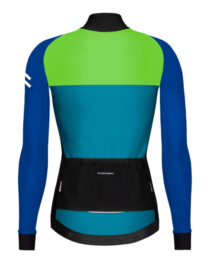 ETXEONDO Chaqueta Mujer 76 Gore-Tex Windstopper verde / azul - Imagen 2