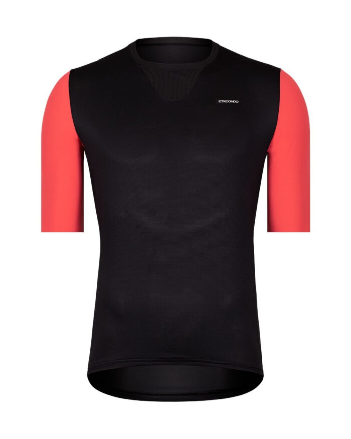 BARDEN-ROJ-1 ETXEONDO Maillot Manga Corta Hombre Barden negro / rojo cereza - Imagen 1