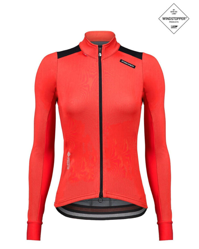 DENA-FEM-RO-1 ETXEONDO Chaqueta Mujer Dena Gore-Tex Windstopper rojo sandia / negro - Imagen 1