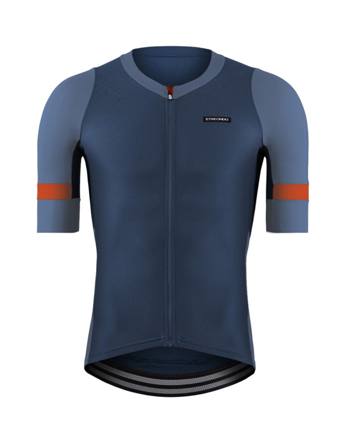 MENDI-MC-AZ-1 ETXEONDO Maillot Manga Corta Hombre Mendi azul / naranja - Imagen 1