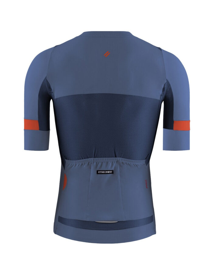 ETXEONDO Maillot Manga Corta Hombre Mendi azul / naranja - Imagen 2
