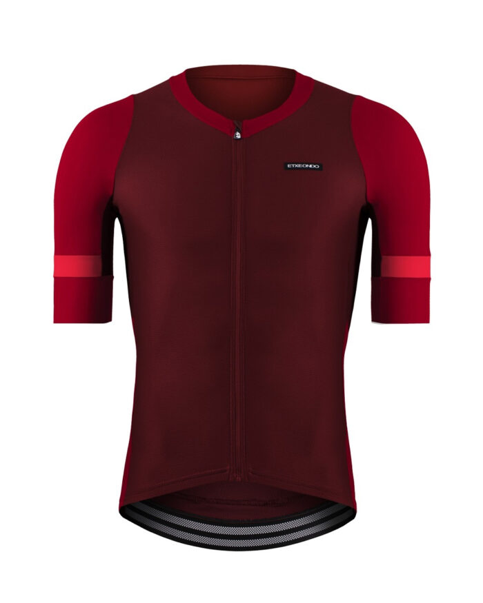 MENDI-MC-RO-1 ETXEONDO Maillot Manga Corta Hombre Mendi granate / rojo - Imagen 1