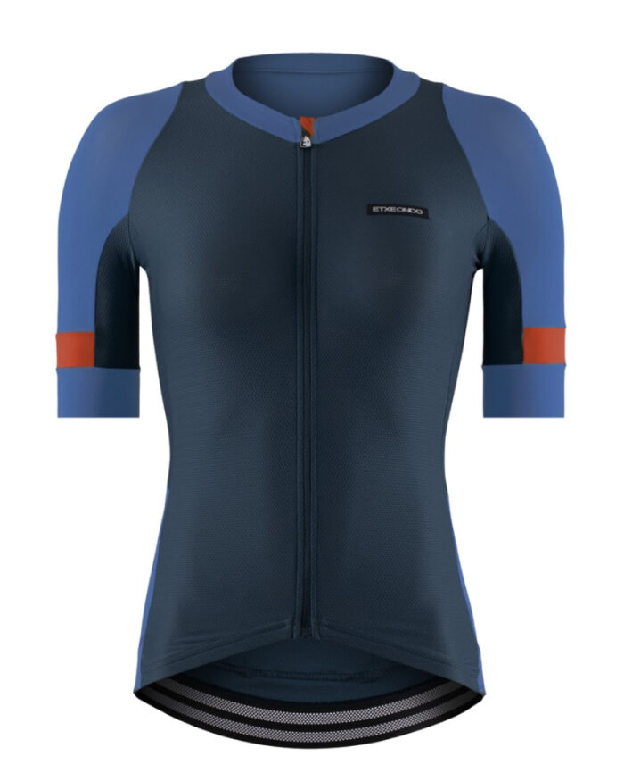 MENDIA-AZ-1 ETXEONDO Maillot Manga Corta Mujer Mendia azul / naranja - Imagen 1