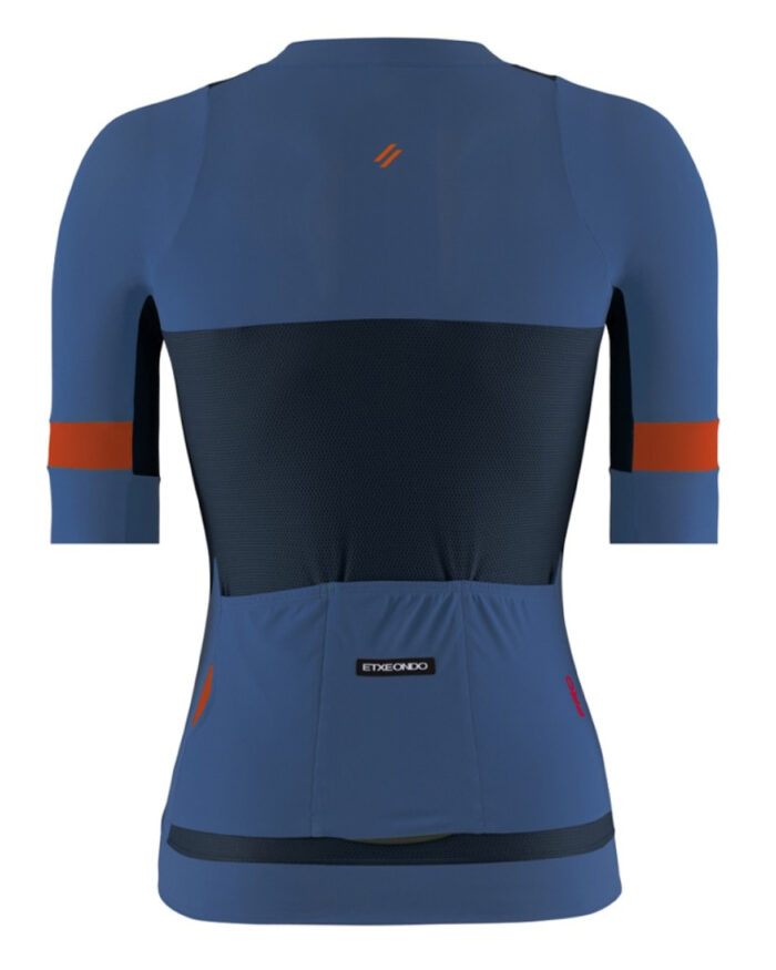 ETXEONDO Maillot Manga Corta Mujer Mendia azul / naranja - Imagen 2