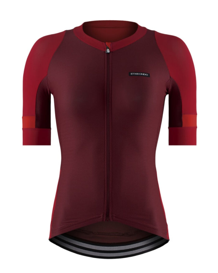 MENDIA-ROJ-1 ETXEONDO Maillot Manga Corta Mujer Mendia granate / rojo - Imagen 1