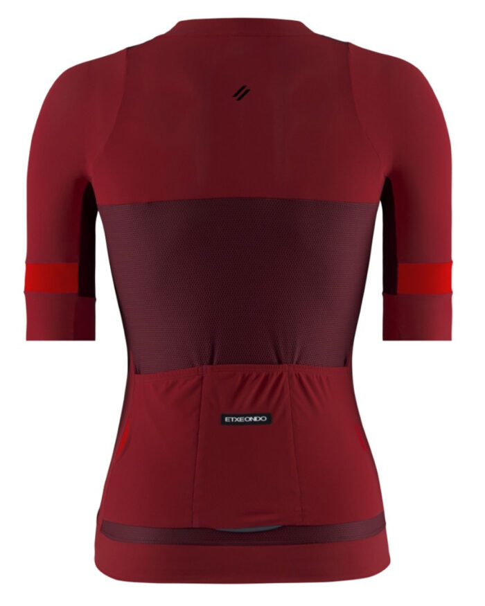 ETXEONDO Maillot Manga Corta Mujer Mendia granate / rojo - Imagen 2