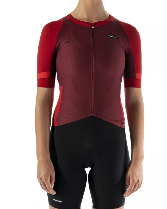 ETXEONDO Maillot Manga Corta Mujer Mendia granate / rojo - Imagen 3
