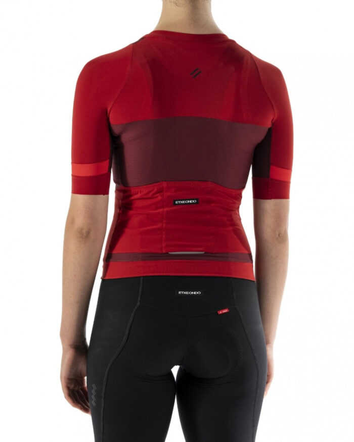 ETXEONDO Maillot Manga Corta Mujer Mendia granate / rojo - Imagen 4