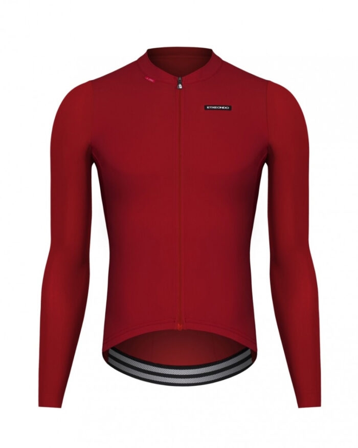 alde-h-roj-car-1 ETXEONDO Maillot Manga Larga Hombre Alde rojo carmin - Imagen 1