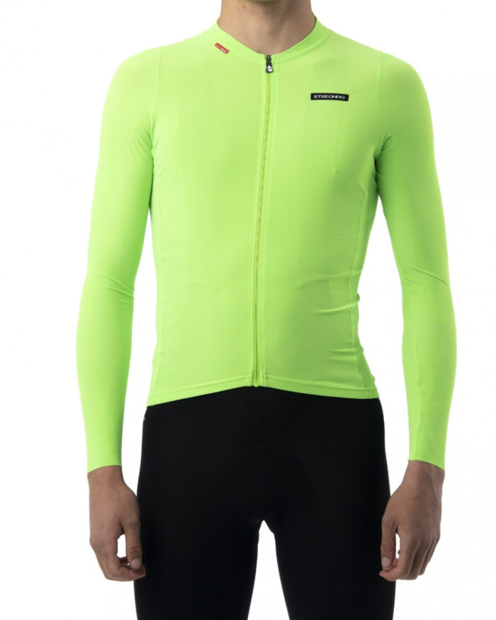 alde-h-ver-fl-1 ETXEONDO Maillot Manga Larga Hombre Alde verde fluor - Imagen 1
