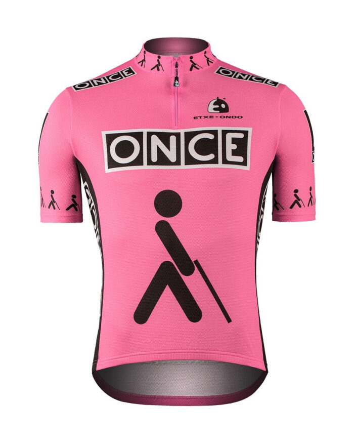 once-ros-1 ETXEONDO Maillot Manga Corta Hombre ONCE rosa - Imagen 1