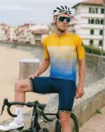 ETXEONDO Maillot Manga Corta Hombre Alai mostaza / azul - Imagen 3