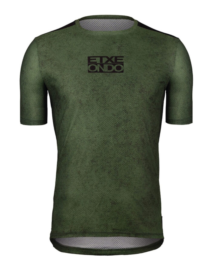 luma-ver-1 ETXEONDO Maillot Técnico Manga Corta Unisex Luma verde kaqui - Imagen 1